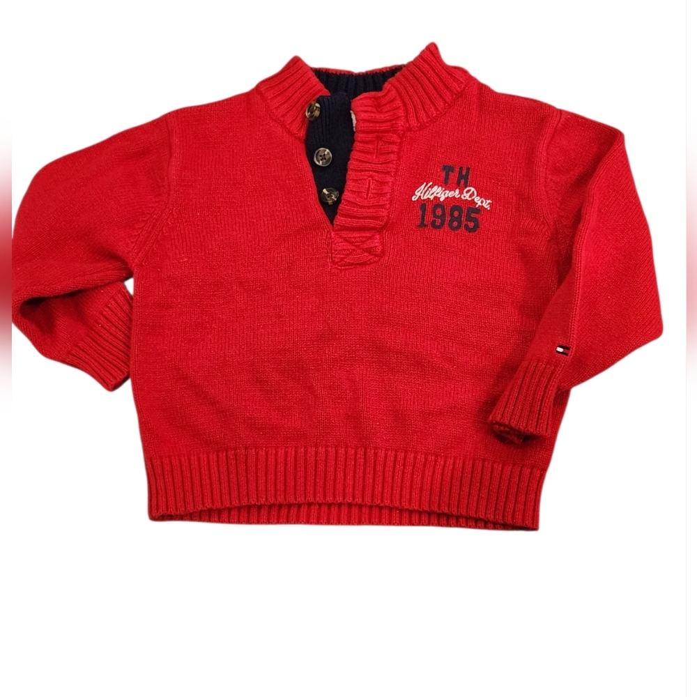 Tommy Hilfiger 18 month Red Knit Pull Over Sweater